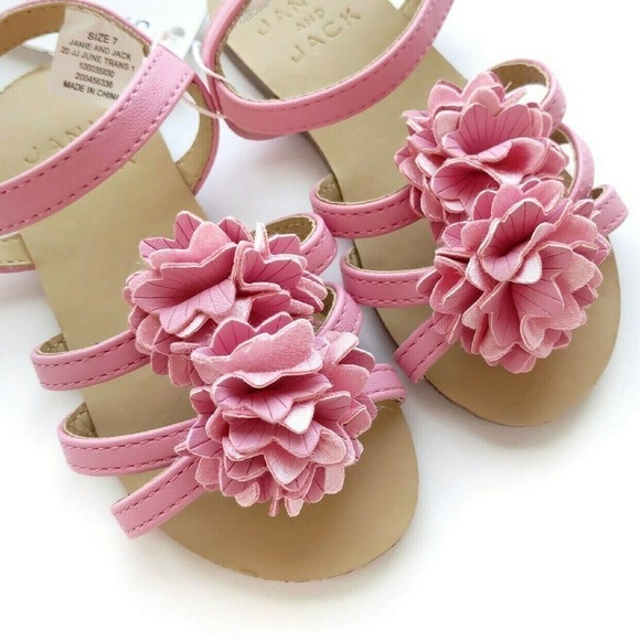 New Janie Jack Pink Sandals 7 - Picture 2 of 5